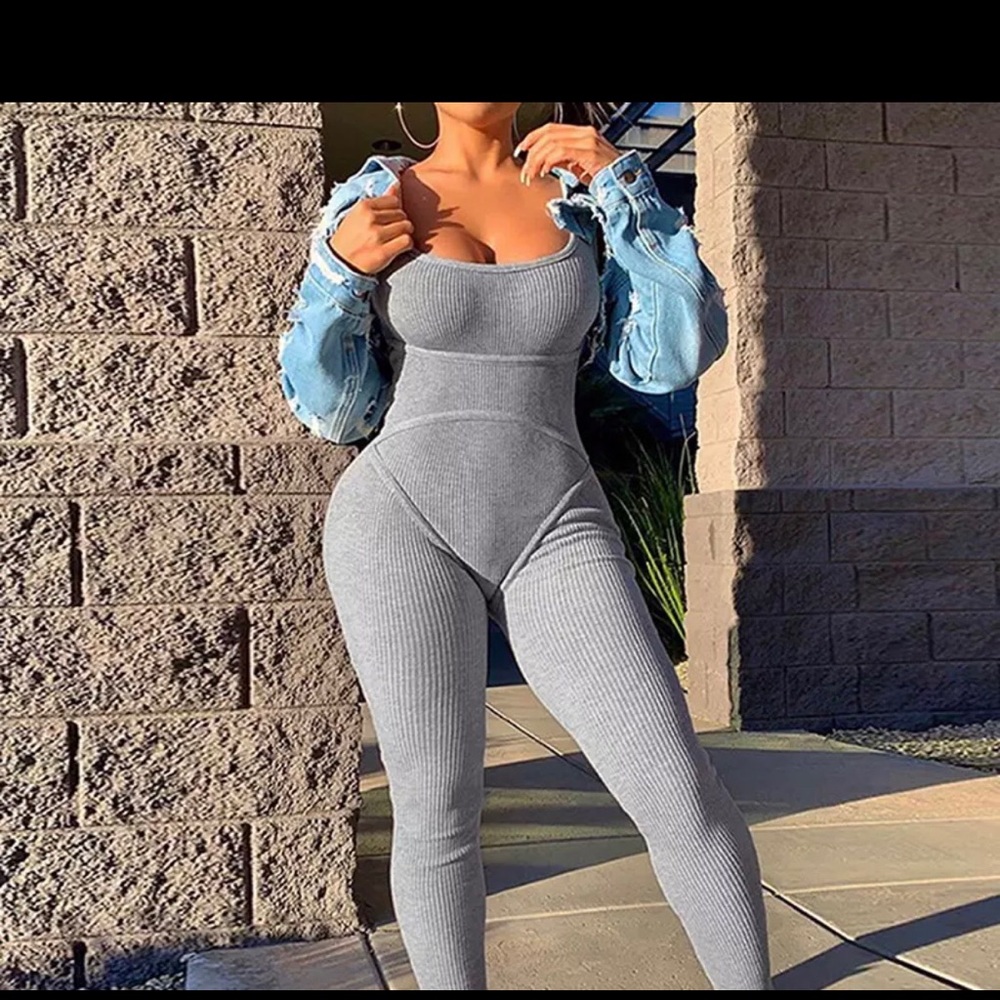 Gray Workout Jumpsuit